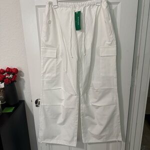 SHEIN White Drawstring Cargo Pants